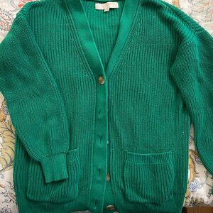 Loft Green Boyfriend Cardigan Sz M